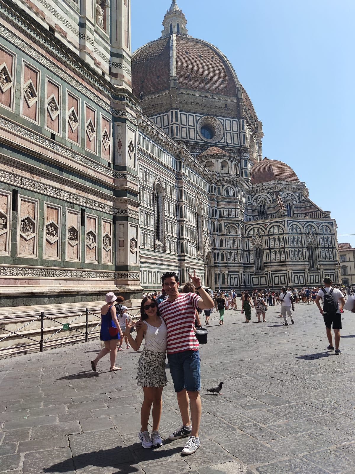 Brunelleschi's dome and the cathedral of Santa Maria del Fiore in Florence on a summer morning